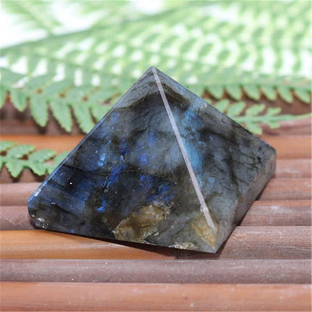 Natural Labradorite Moonstone Orgone Pyramid Energy Healing Quartz Crystal Tower