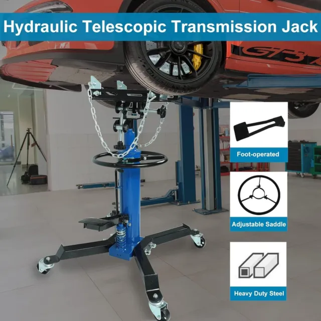 2 Stage 1660lbs Hydraulic Transmission Floor Jack 360°Swivel Wheel
