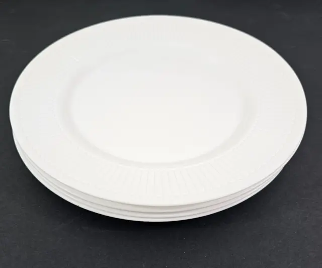 Martha Stewart Everyday France Balustrade 10 ¾” White Dinner Plates – Set of 4