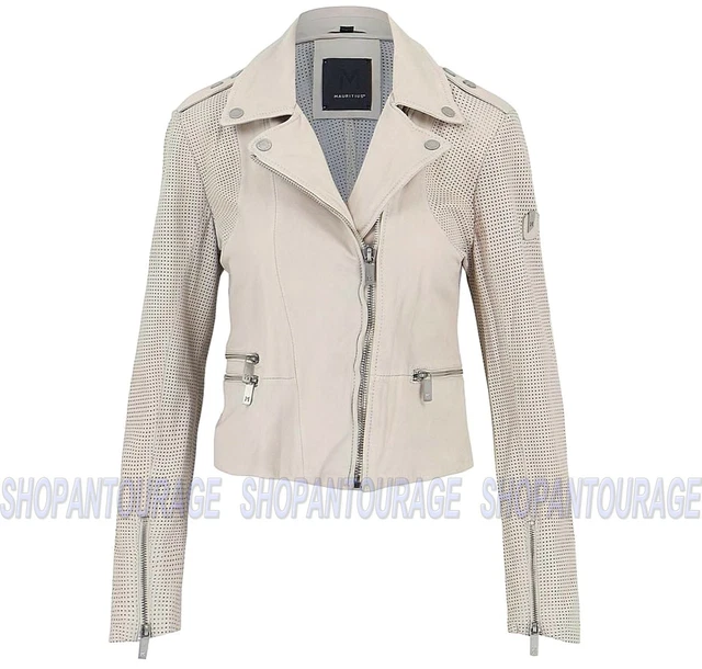 Mauritius Hera 100% Originale Perforata pelle D'Agnello Moda Giacca per Donne