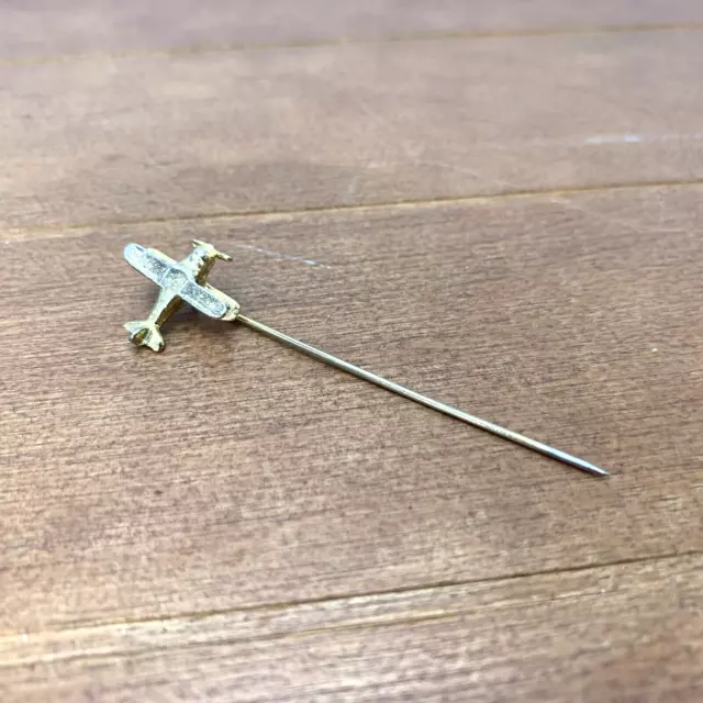 Airplane Vintage Gold Tone Stick Pin Jewelry Aviation, Vintage