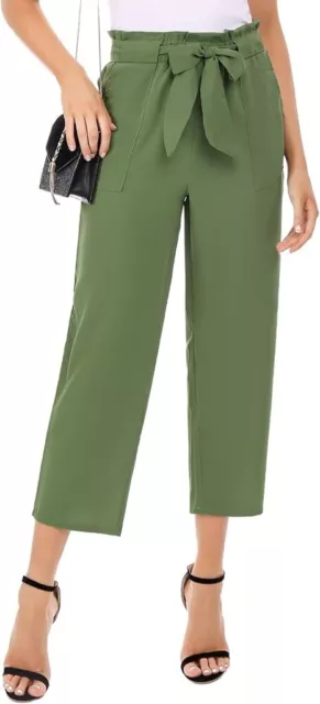 CROPPED WIDE LEG Culottes Trousers for Women Ladies 3/4 Length Pants Plus  Size £8.35 - PicClick UK