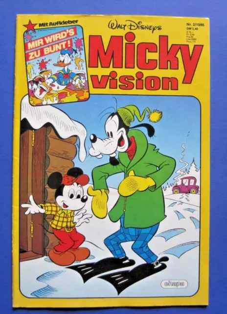 MICKY Vision | 1986 / Nr. 2 | Mit Sticker | Ehapa Gb | Sehr gut Z 1-