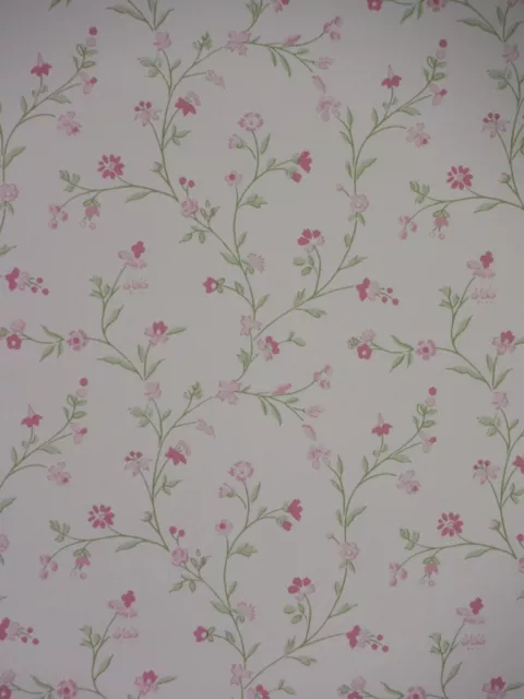 SHABBY CHIC PINK Rose Vintage Writing Floral Wallpaper £19.99