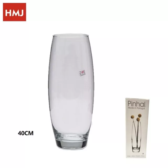 Vaso 40cm Bombato In Vetro Trasparente Elegante Per Fiori Piante hmj