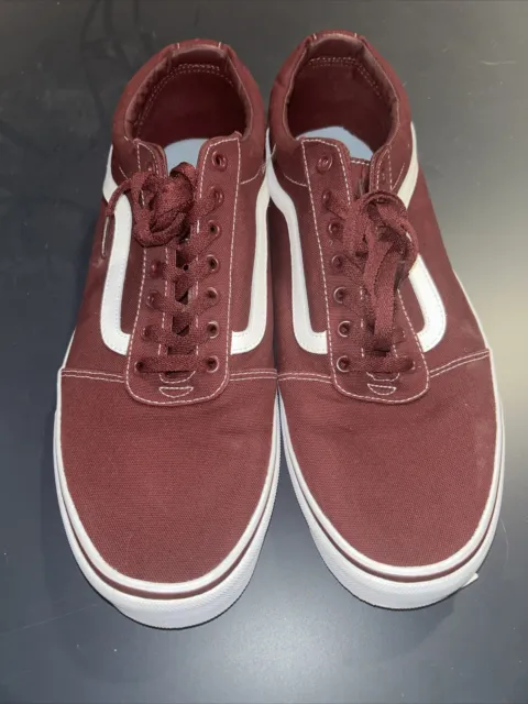 Deadstock Vans Off the Wall Men's 15 Burgundy/Maroon with White Stripe Brand New