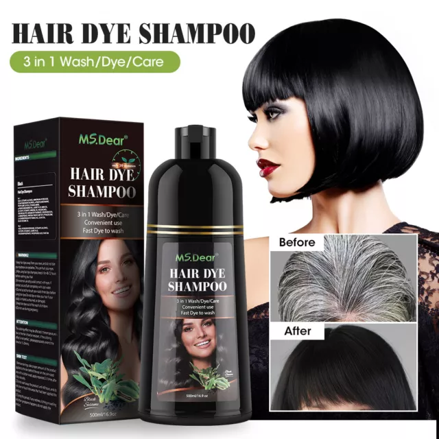 Instant Hair Colour Dye Shampoo Natural Plants Essence Coloring Permanent MOKERU 3