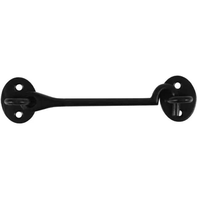 5x BLACK GALVANISED 6" CABIN HOOK EYES Latch Catch Gate Patio Driveway Door Lock