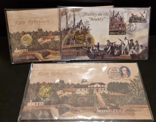 2019 Rum Rebellion Error PNC with Mutiny on the Bounty $1 coin + 2 Correct PNC