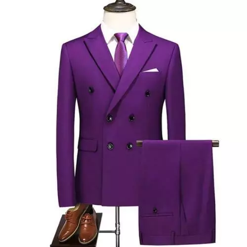 6XL Mens Formal Dress Business 3PCS Suit Slim Wedding Prom Groom Blazer Chic L