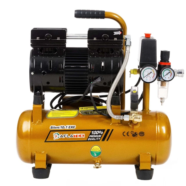 AFLATEK EXC10 Compressore d'aria silenzioso senza olio 8 bar 3cfm 230 V separatore acqua/olio
