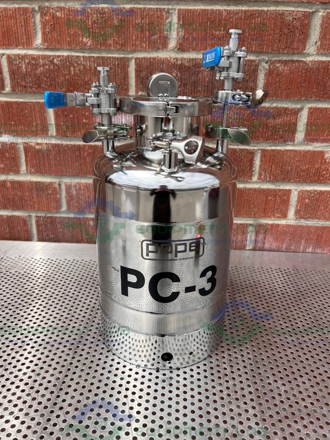 Pope Scientific 10 Liter Stainless Steel Pressure Vessel w/ Valves, Gauge