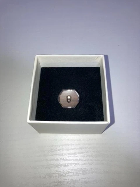 Used Alexander McQueen Skull Marble Signet Ring Silver FREE Shipping Used Alexander McQueen Skull Marble Signet Ring Silver FREE Shipping