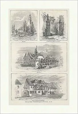 Bilder aus Lützen. K. Schmetzer Rathaus Deutsches Reich Stadt Holzstich E 18340
