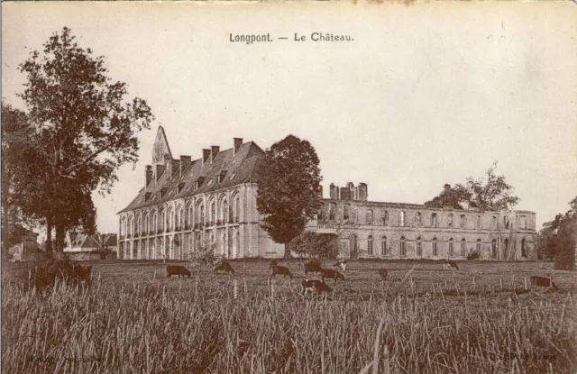 K79 / Dept 02 Cpa 1910 Longpont Le Chateau Vaches Au Paturage / Tbe
