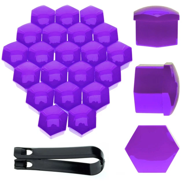 Copridadi Per Ruote Auto 17mm - 24 Pezzi Grigi Con Strumento Di Rimozione, Per Bulloni Esagonali - Foto 3