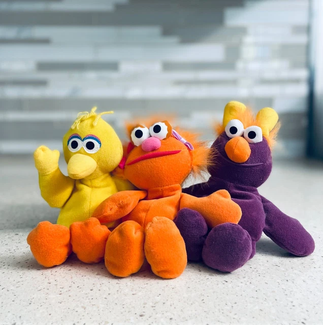 SESAME STREET BEANS Bean Bag Plush Toy Tyco Honker, Zoe & Big Bird Tags