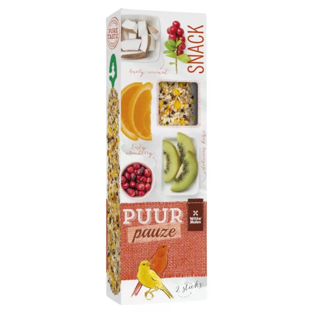 Witte Molen Puur Pauze Sticks Islas Canarias Arándano Rojo & Kiwi 60G, Nuevo