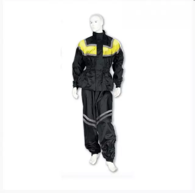 Ensemble veste et pantalon pluie Mad Taille XS noir et jaune pour moto scooter