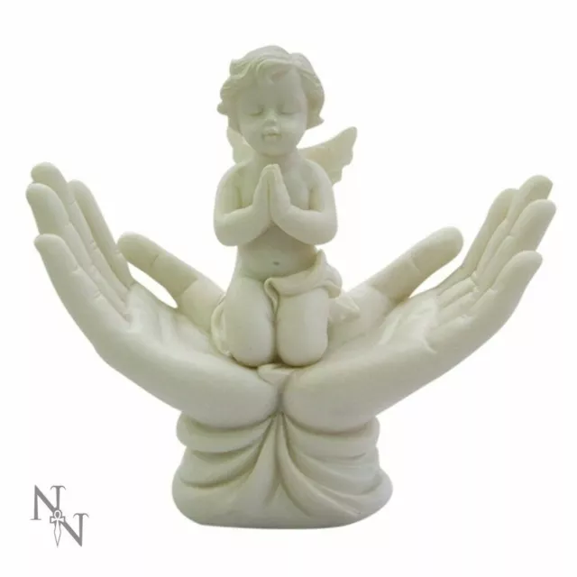 Heavens Baby Angel Ornament In Open Hands Statue Memorial Garden Figurine New