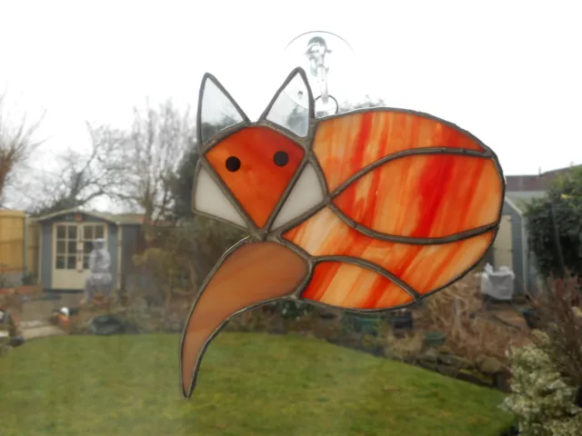 Stained Glass Fox Suncatcher or Wall Mount