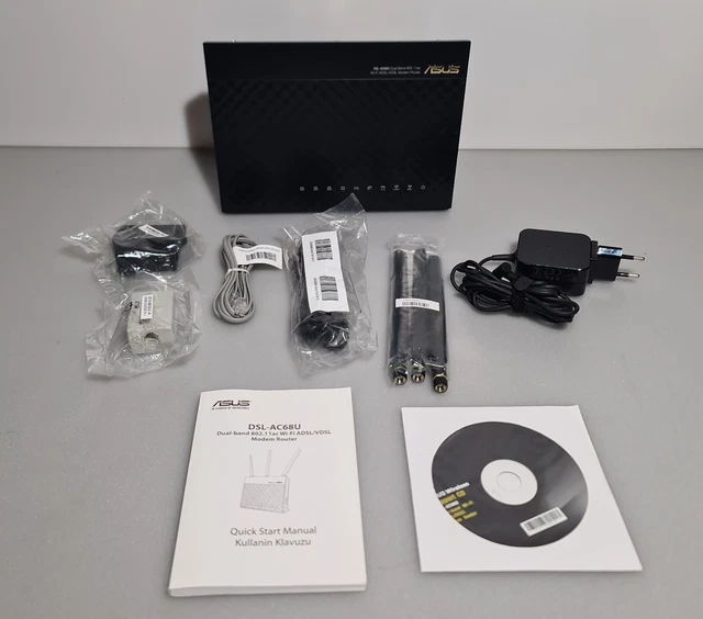 WLAN Router Modem Router ASUS Dual-band DSL-AC68U Wireless-AC1900 ADSL/VDSL (A)
