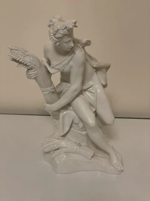 Nymphenburg XL Porzellan Figur Frau Weiß 30 Cm Groß