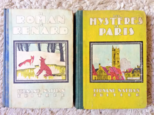 Fernand Nathan * Mystères de Paris + Roman de Renard * Lot de 2 * Années 40