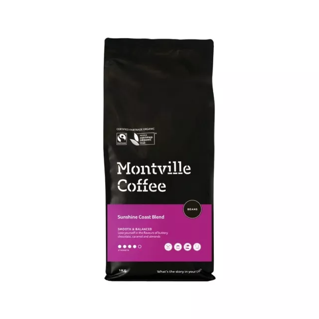 Montville Coffee Organic Sunshine Coast Blend Beans 1KG