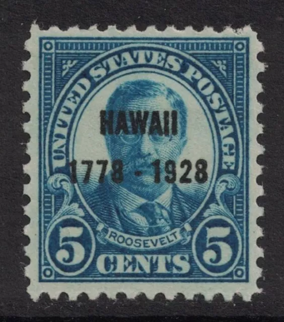 Scott 648- Mh- Discovery De Hawaii Surimpression, 1778-1928- 5c Roosevelt- Mint