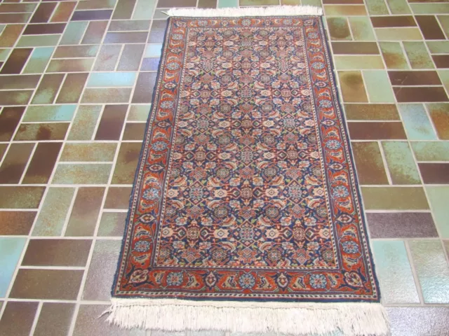 Schöner Handgeknüpfter Orient Teppich Sarough Lilian Läufer Carpet Rug 140x72cm