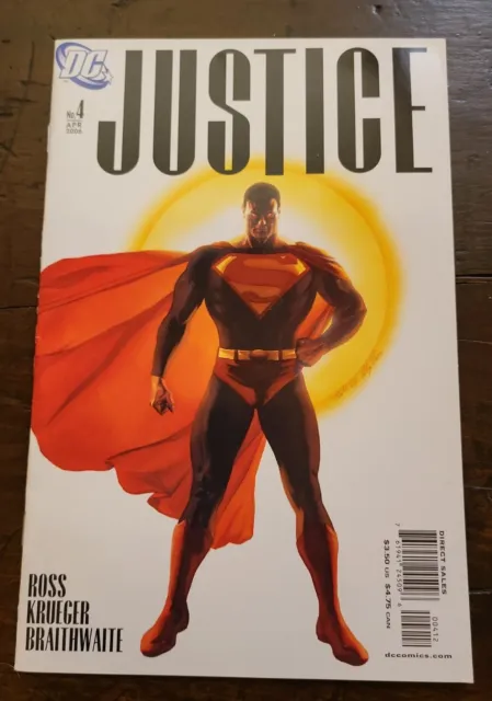 JUSTICE # 4 Second 2nd Print Variant, Alex Ross Cover, Superman, DC Comics 2006