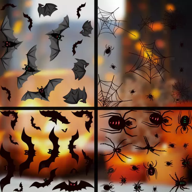 Halloween-Fledermaus-Aufkleber, gotische gruselige Wanddekoration für