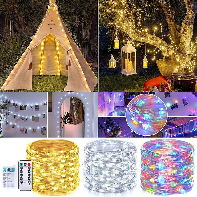 LED Remote Timer Copper String Lights Christmas Indoor Outdoor Party Decor Lamps