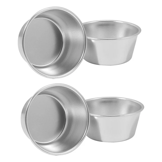 Juego de tazas antiadherentes de pudín plantillas de galletas molde para hornear aleación de aluminio plateado