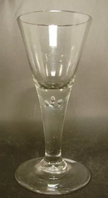 Barock - Pokalglas / Weinglas mit Abriß, 18.Jh. Eingestochene Luftblasen.