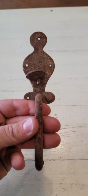 VTG Antique Cottage Door Gate Latch Handle Wrought Iron Salvage