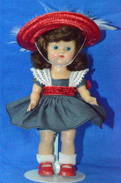 Vintage 8" Vogue Ginny Doll in Tagged Outfit SLW PL Stand