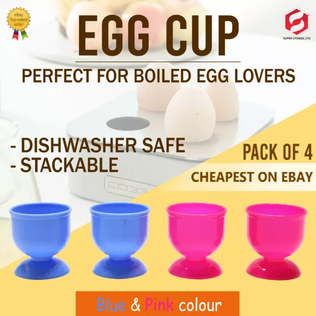 4 x Egg Cup Set Breakfast Boiled Eggs Novelty egg holder Kitchen Home Food New