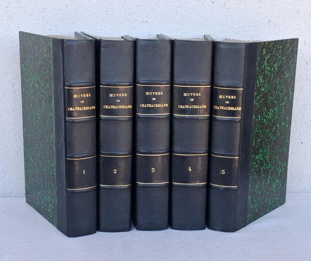 Œuvres Complètes De J. J. ROUSSEAU – 4 Tomes 1852-53 – Reliure Cuir Illustré