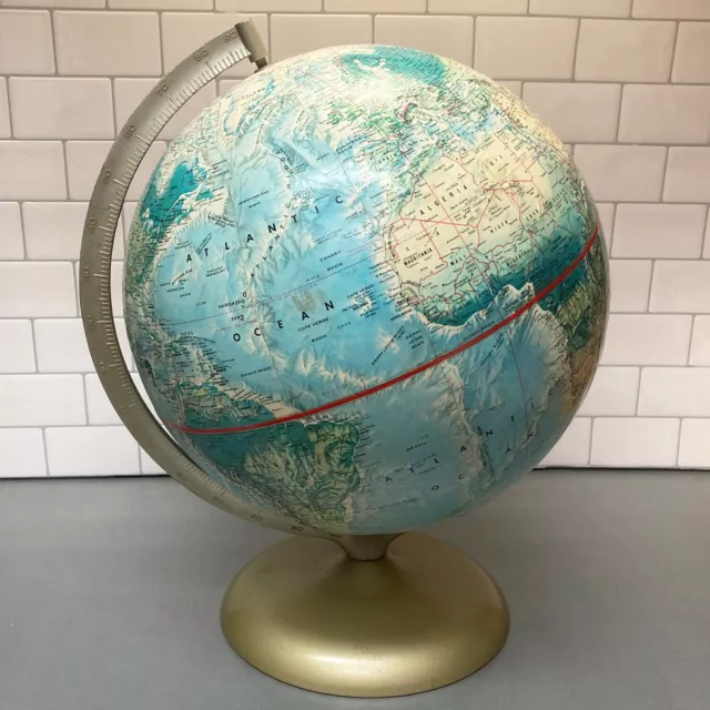 Vintage 1960s Rand McNally World Portrait Globe