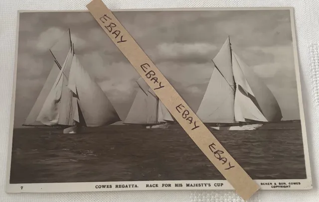 Old Postcard - Cowes Regatta Race For His Majesty’s Cup, Beken & Sons