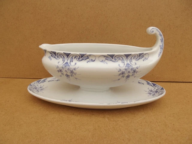 KELLER & GUÉRIN Lunéville Saucière en faience Blanche NO Creil et