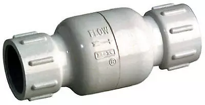 PVC Check Valve, Threaded, White, Schedule 40, 3/4-In.