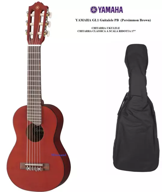 YAMAHA GL1 Guitalele PB Persimmon Brown MINI CHITARRA CLASSICA-UKULELE CON BORSA