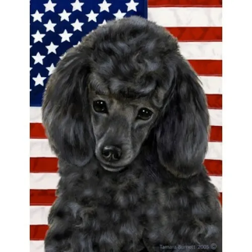 Patriotic (D2) Garden Flag - Black Poodle 320061