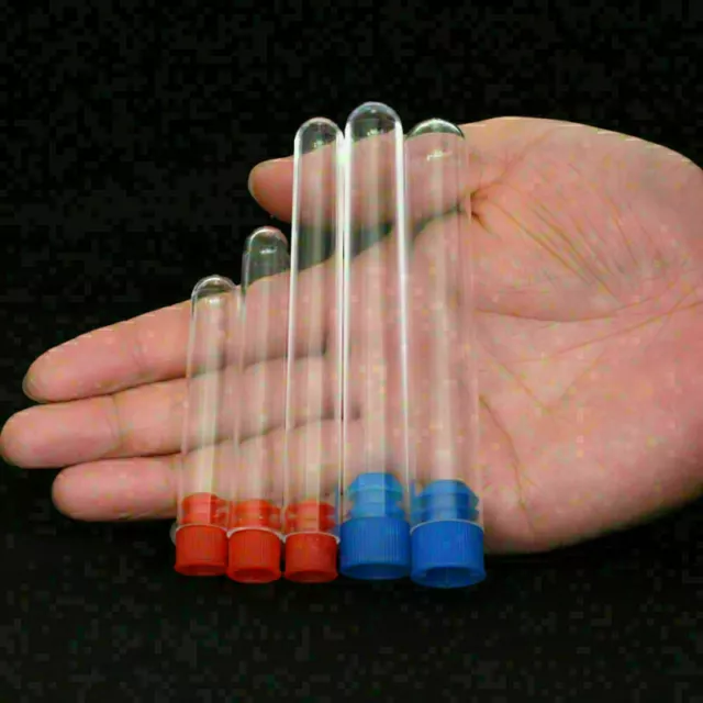 10/30/50/100PCS Plastic Clear Lab Test Tubes Vial Sample Container Bottle