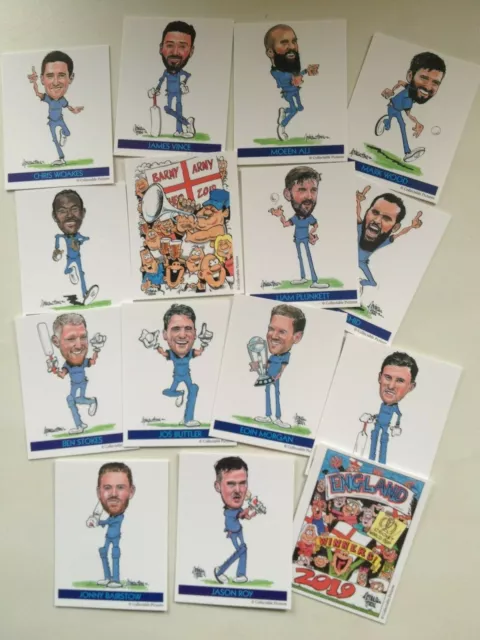 ENGLAND TRADE CARD CRICKET WORLD CUP WIN - 2019 - 15 cards - Limited Edition set