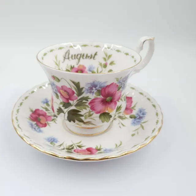 Royal Albert Bone China Flower of the Month Teacup & Saucer Duo  - August