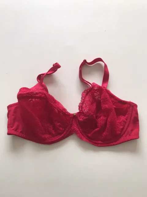 ANN SUMMERS RED Underwired Non Padded Pre-Owned Bra Size 38DD